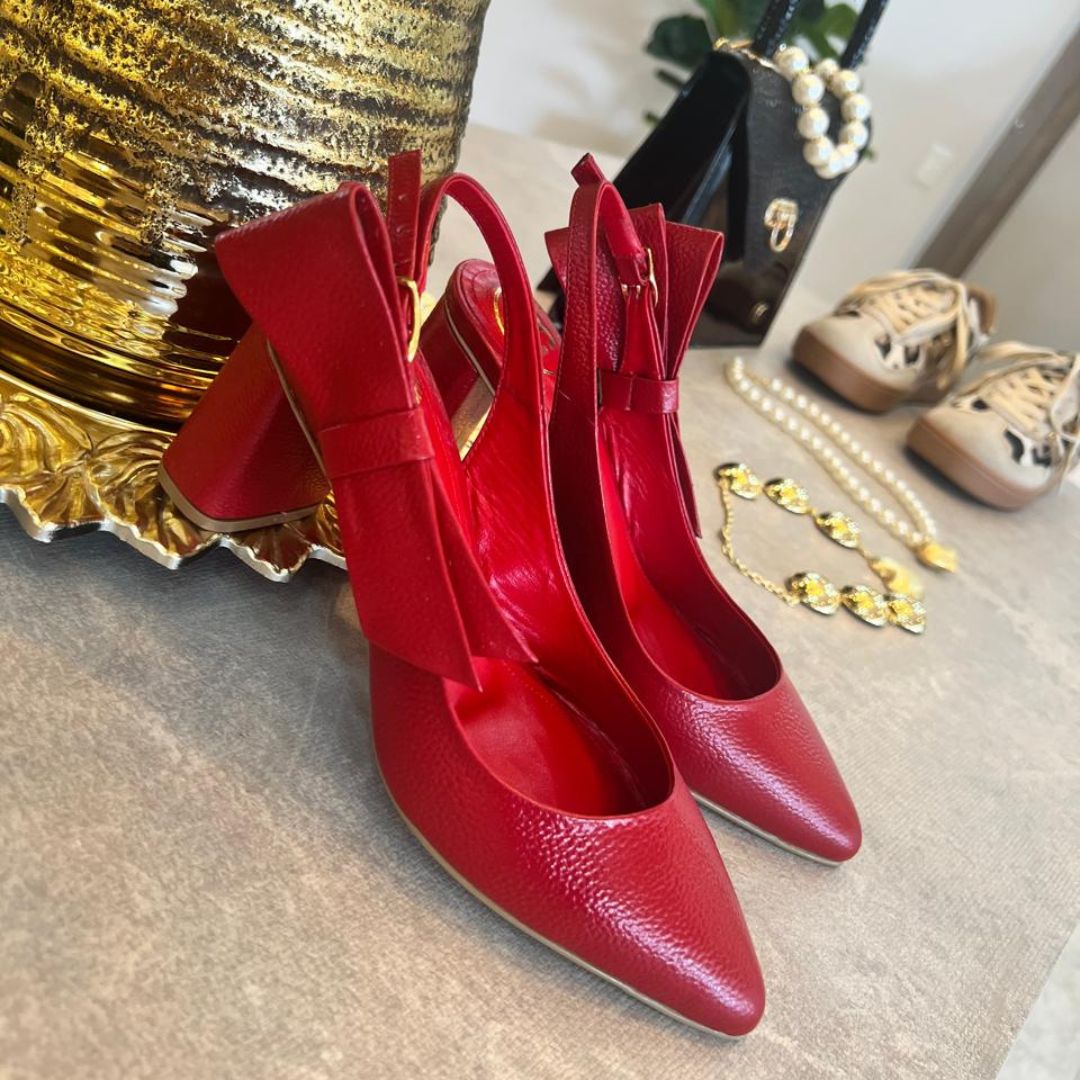 STILETTO MICHEL STORE 7.5 - CUERO ROJO