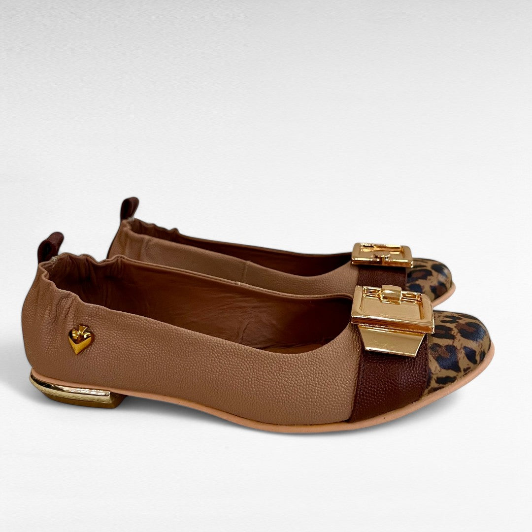 BALETA AMELIA STORE - NEW 2025 - CUERO TAUPE * ANIMAL