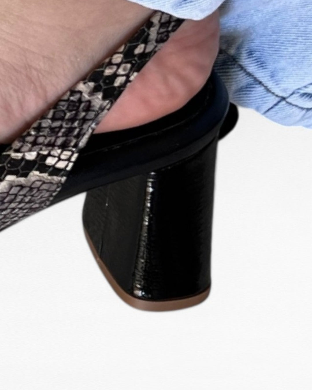STILETTO MARBEL NEW 2025 STORE - CUERO SERPIENTE * CHAROL NEGRO