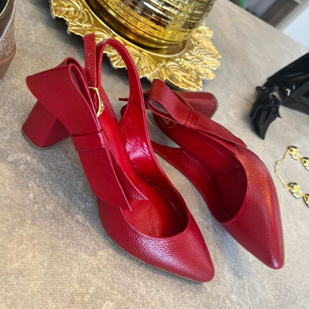 STILETTO MICHEL STORE 7.5 - CUERO ROJO