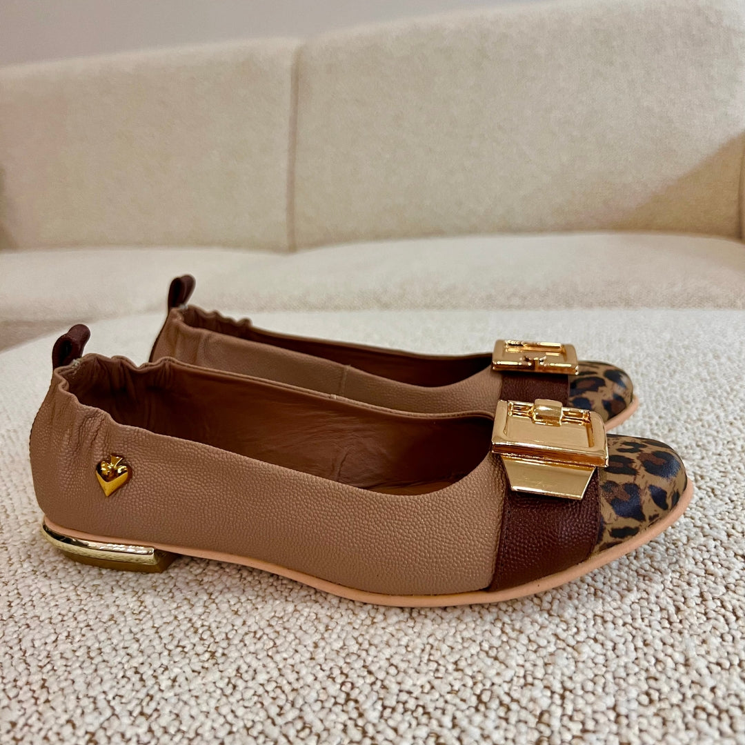 BALETA AMELIA STORE - NEW 2025 - CUERO TAUPE * ANIMAL