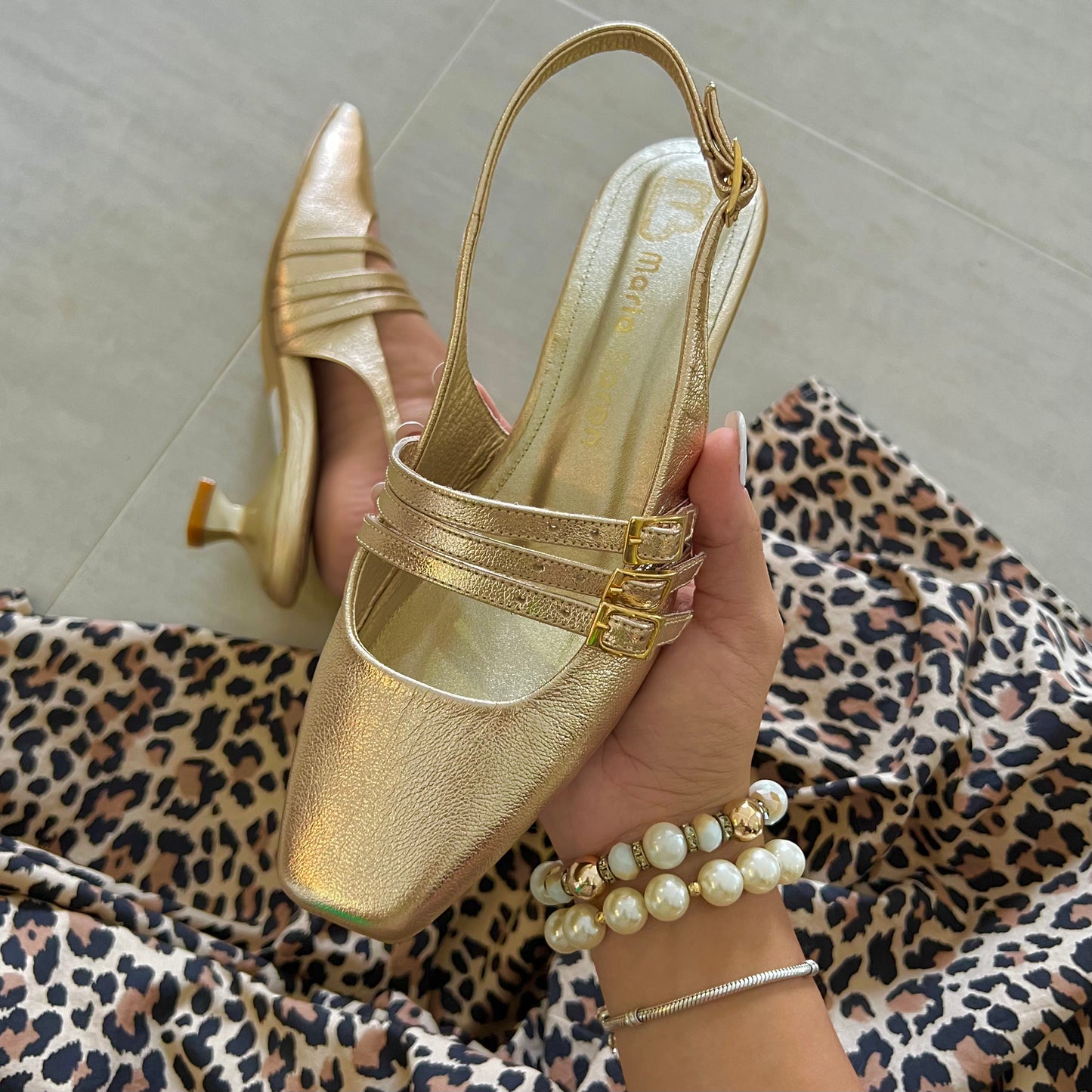 STILETTO MARY JANE 3.5 - CUERO DORADO STORE