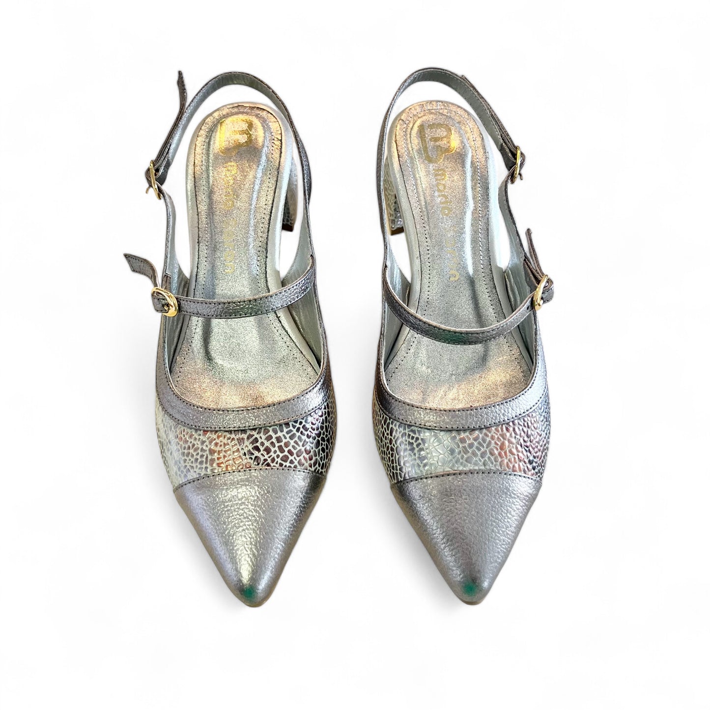 STILETTO SOFIA STORE 3.5 - CUERO PLATEADO