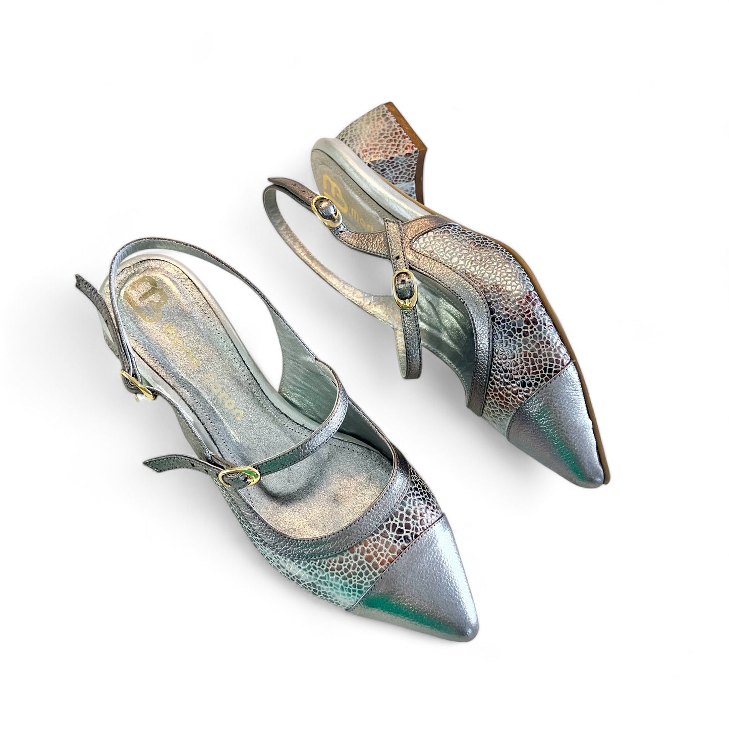 STILETTO SOFIA STORE 3.5 - CUERO PLATEADO