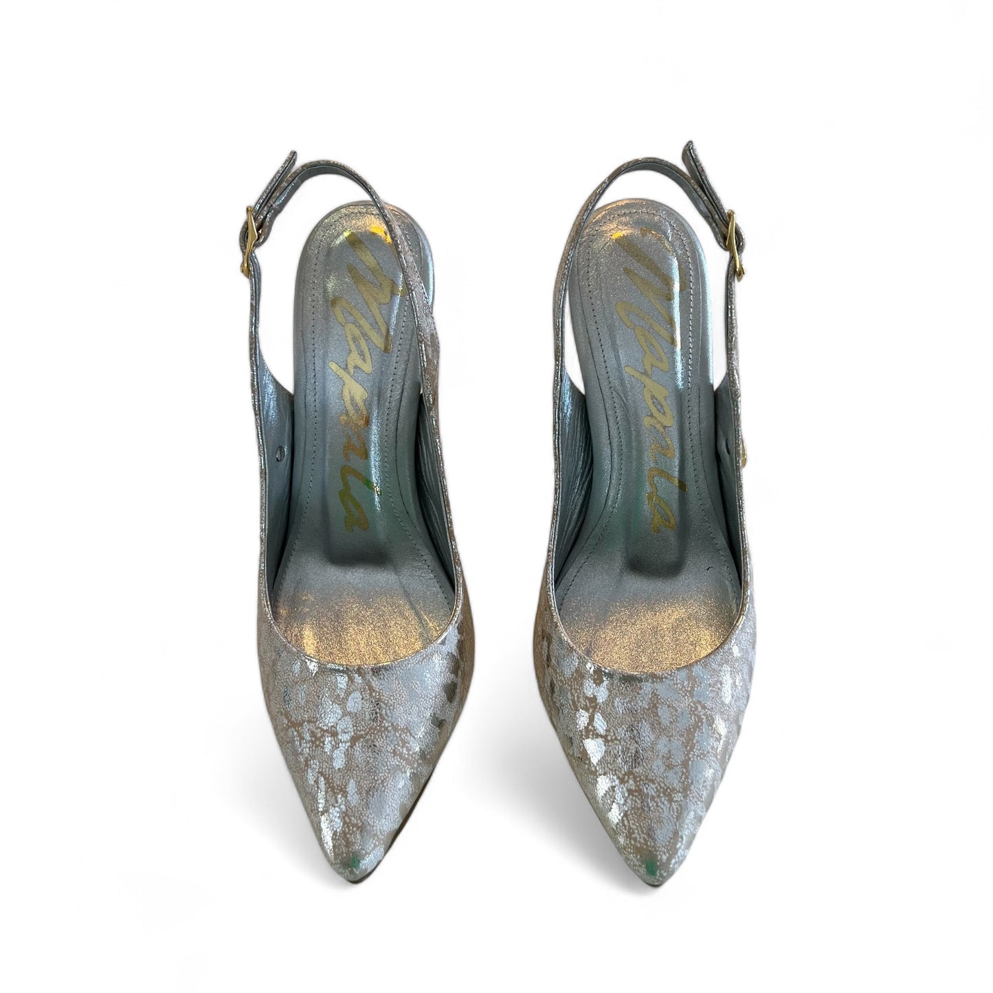 STILETTO KATY 7.5 - CUERO FOLIA PLATA