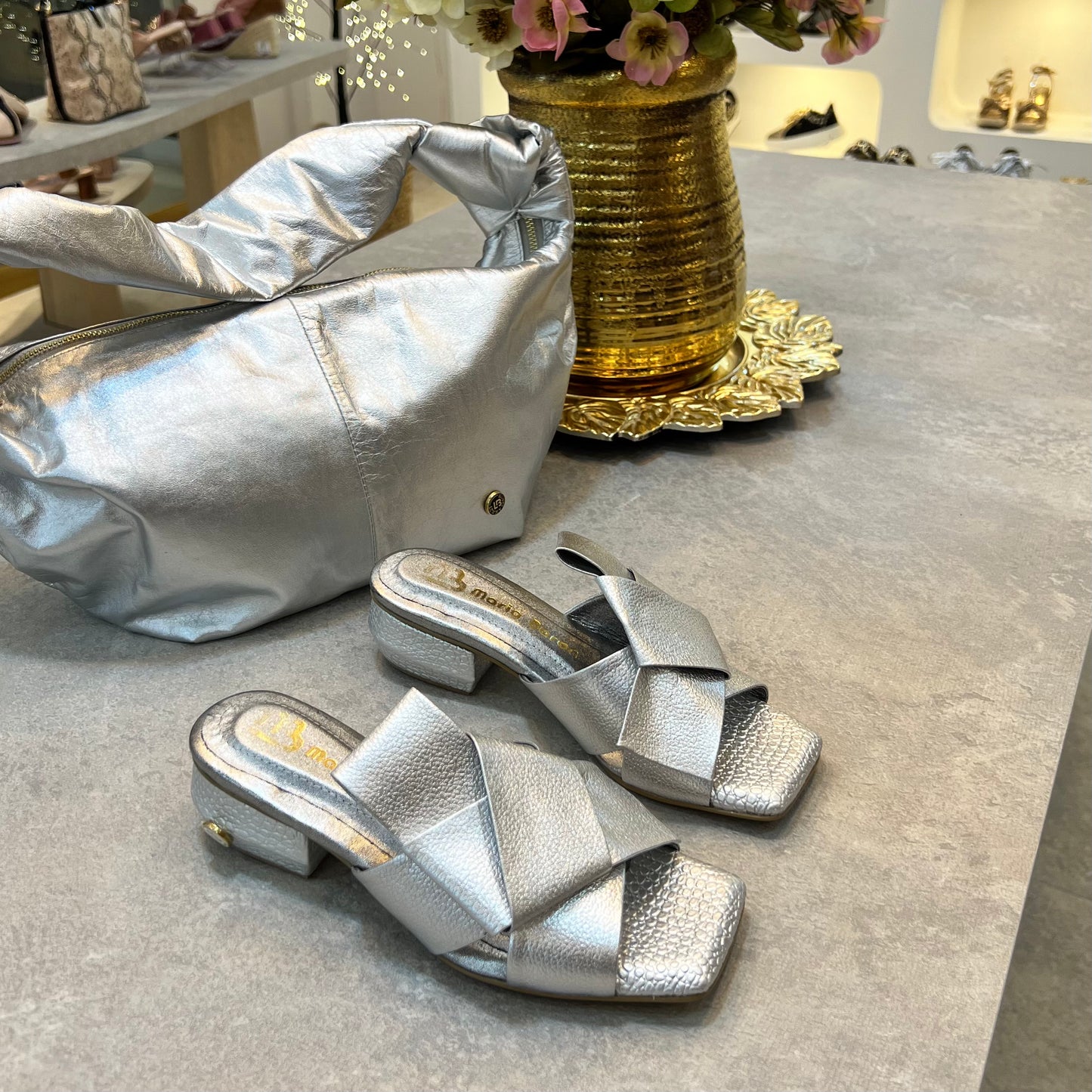 SANDALIA MILA 3.5 STORE - CUERO PLATA