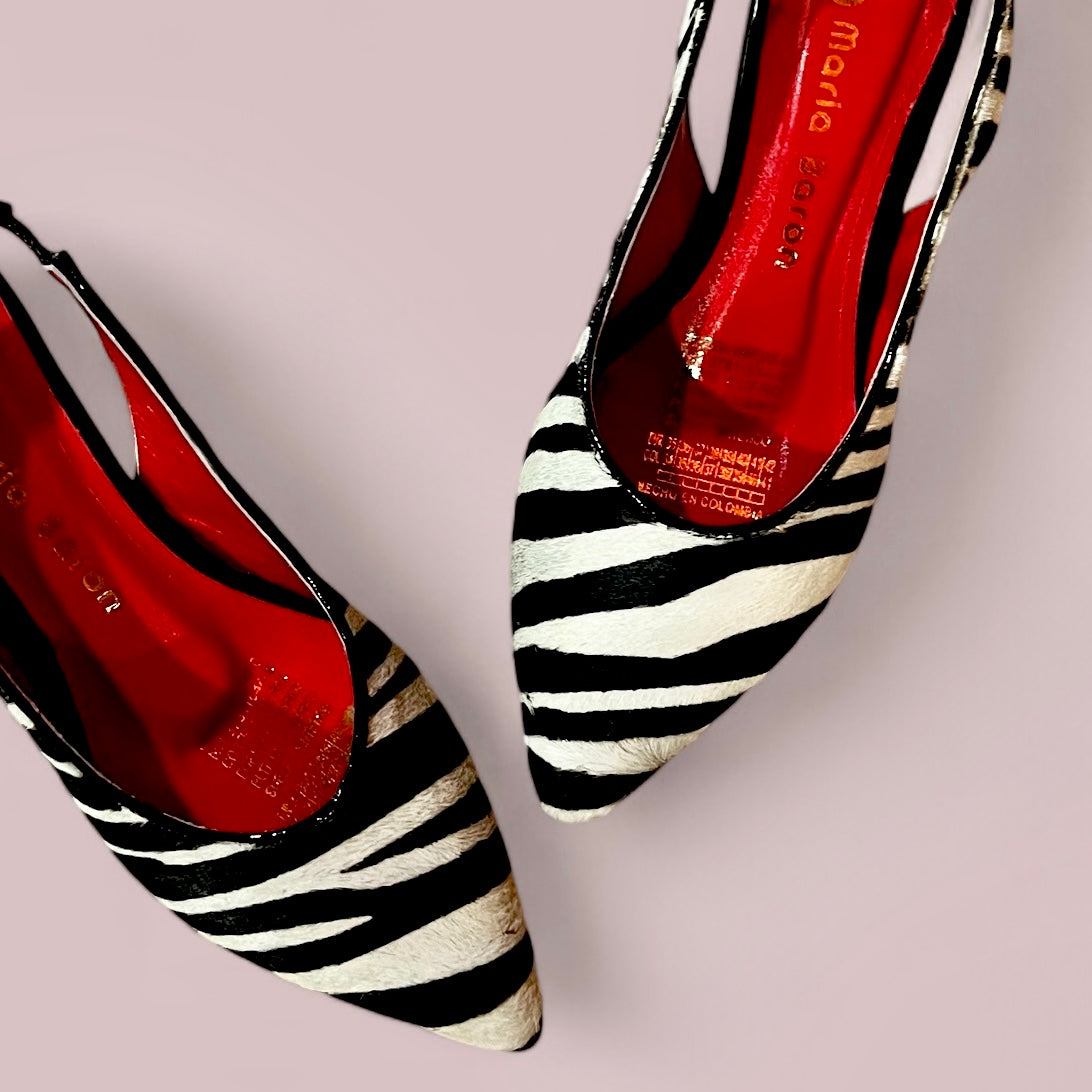 STILETTO VALENTINA STORE 3.5 - CUERO ANIMAL PRINT CEBRA