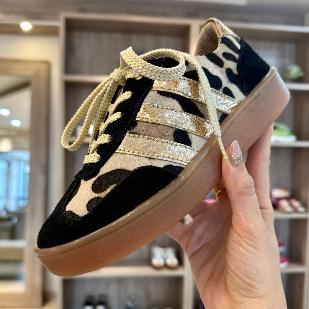 TENNIS SAMY STORE - CUERO NEGRO X ANIMAL PRINT