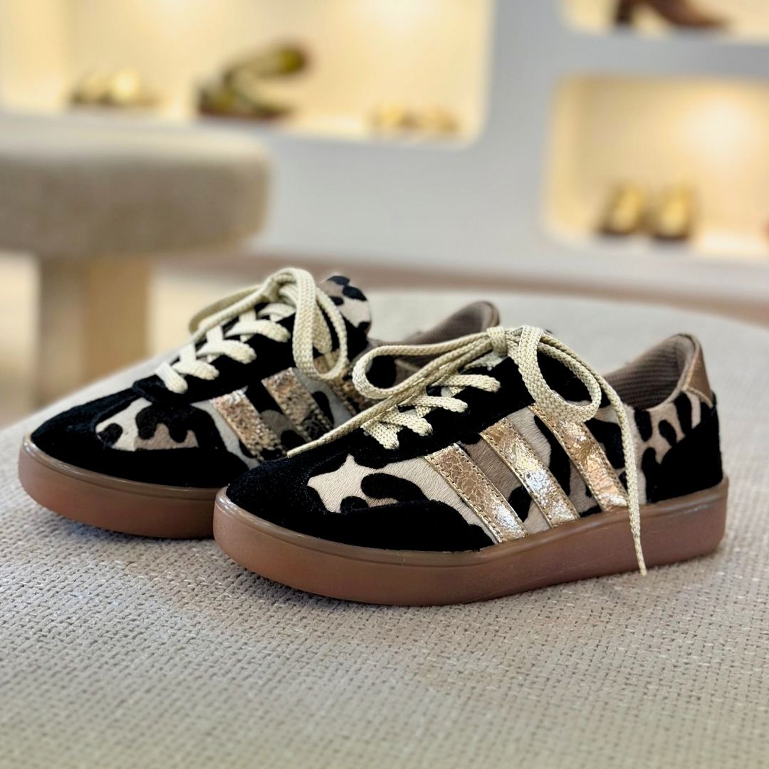 TENNIS SAMY STORE - CUERO NEGRO X ANIMAL PRINT
