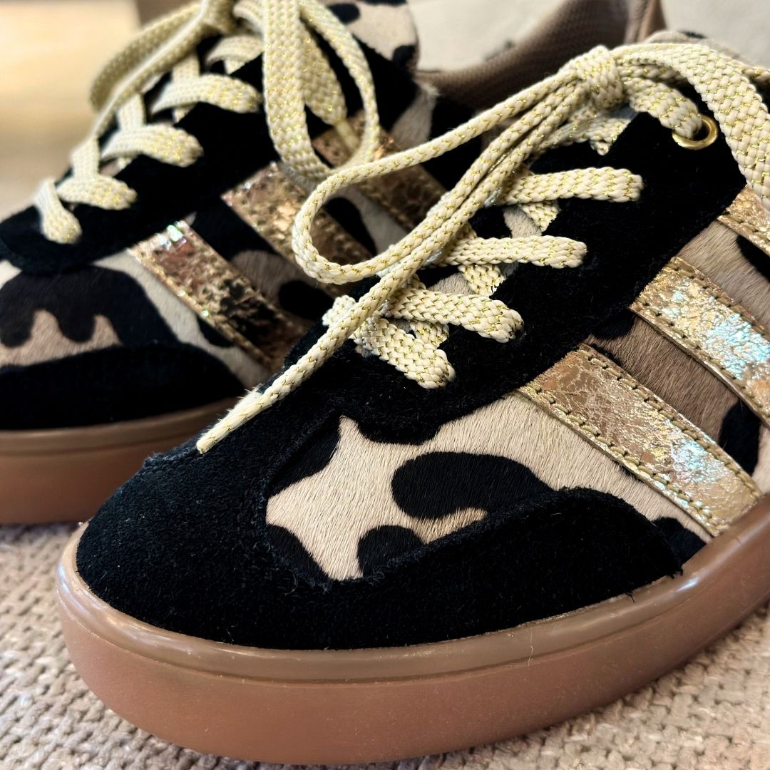 TENNIS SAMY STORE - CUERO NEGRO X ANIMAL PRINT