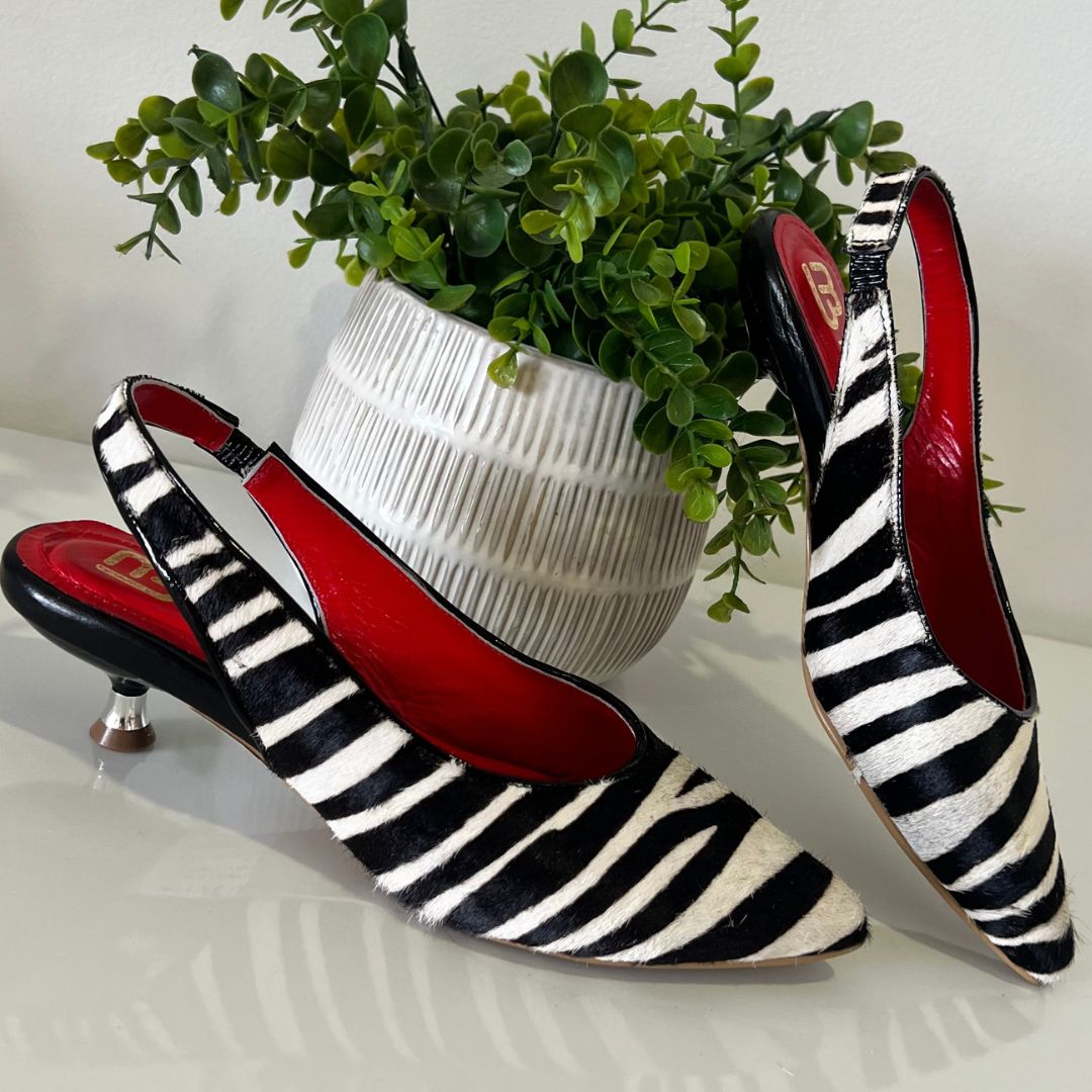 STILETTO VALENTINA STORE 3.5 - CUERO ANIMAL PRINT CEBRA