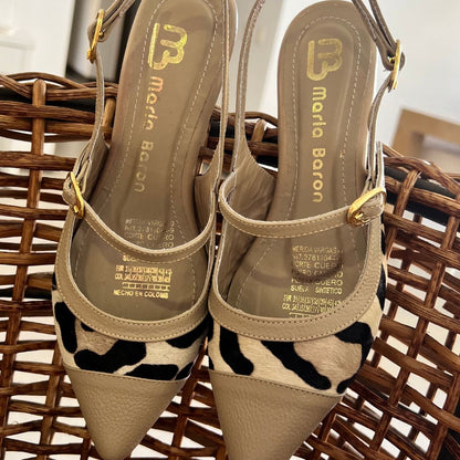 STILETTO CHANEL PRINT   3.5 - CUERO TAUPE * PRINT  STORE