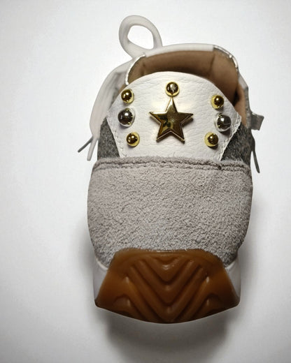 TENNIS ALANA STORE - NEW 2025 - CUERO CARNAZA * GLITTER PLATA Y ORO