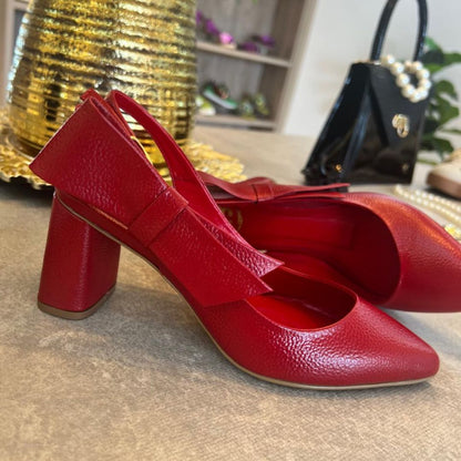STILETTO  MICHEL STORE 7.5 - CUERO ROJO