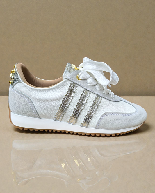 TENNIS ALANA STORE - NEW 2025 - CUERO BLANCO * PLATA