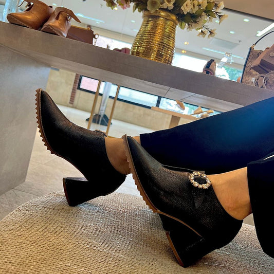 BOTA SOPHIA CAÑA BAJA 5.5 STORE - CUERO NEGRO