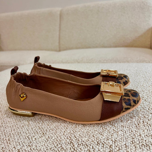 BALETA AMELIA STORE - NEW 2025 - CUERO TAUPE * ANIMAL