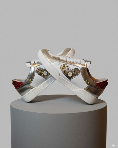 TENNIS LOVE STORE - CUERO BLANCO * PLATA Y TAUPE * BRONCE