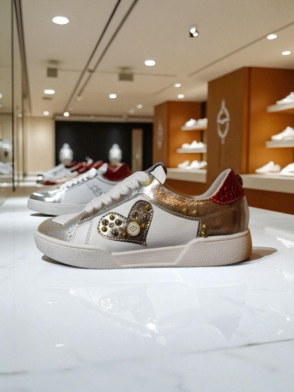 TENNIS LOVE STORE - CUERO BLANCO * PLATA Y TAUPE * BRONCE