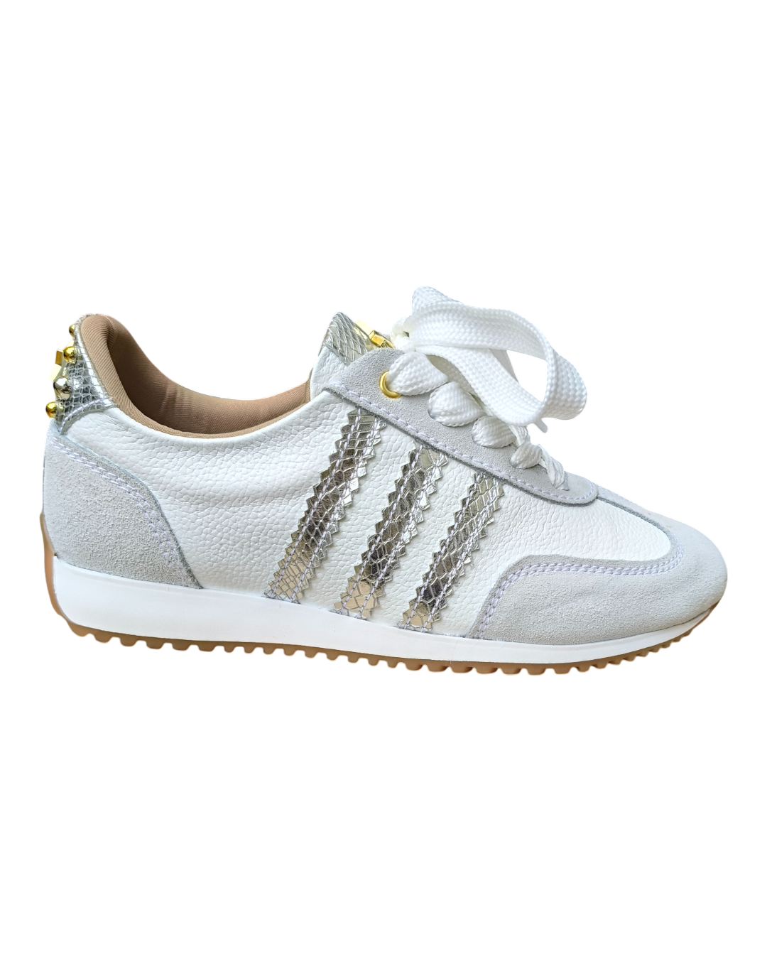 TENNIS ALANA STORE - NEW 2025 - CUERO BLANCO * PLATA