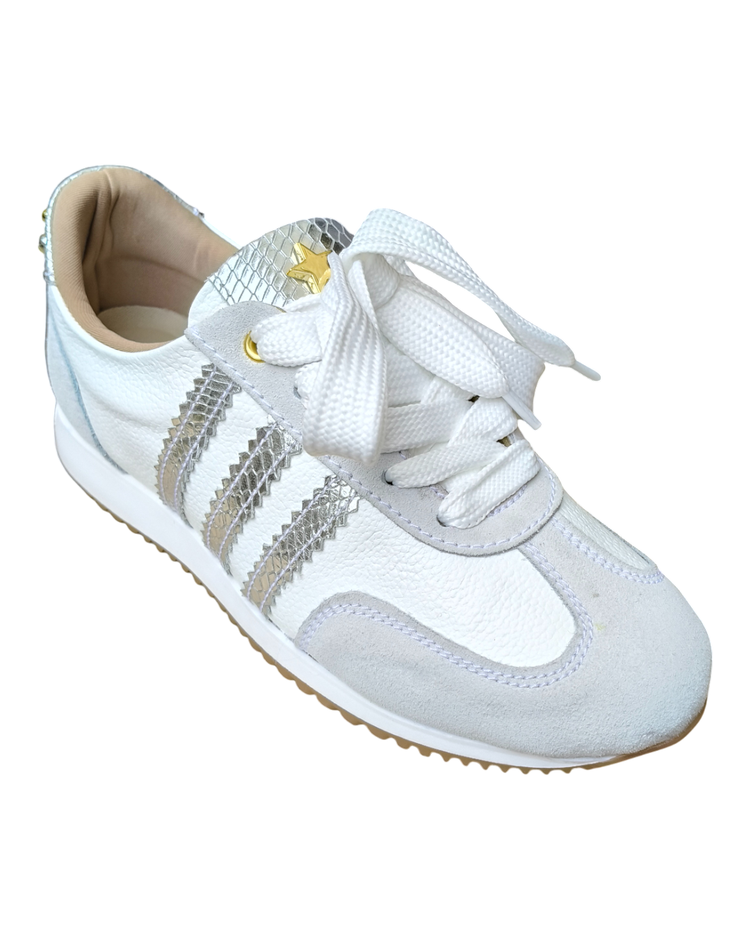 TENNIS ALANA STORE - NEW 2025 - CUERO BLANCO * PLATA