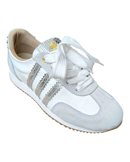 TENNIS ALANA STORE - NEW 2025 - CUERO BLANCO * PLATA