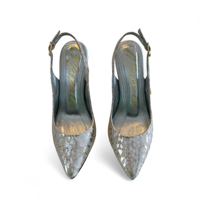 STILETTO KATY 7.5 - CUERO FOLIA PLATA