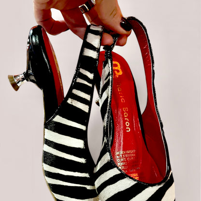 STILETTO VALENTINA STORE 3.5 - CUERO ANIMAL PRINT CEBRA