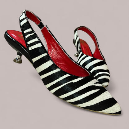STILETTO VALENTINA STORE 3.5 - CUERO ANIMAL PRINT CEBRA