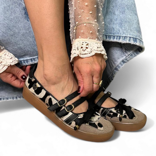 BALETA BETTINA - CUERO BECERRO PRINT