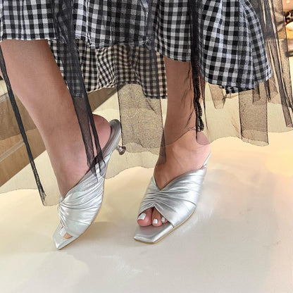 TACONES LORENA STORE 3.5 - CUERO PLATEADO