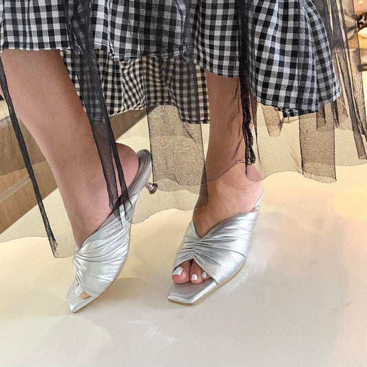 TACONES LORENA STORE 3.5 - CUERO PLATEADO
